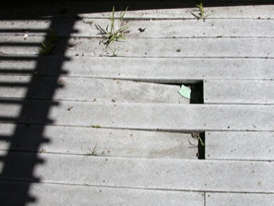 The Wrong Way - A deck that has improperly spaced decking, which voids warranties and promotes warping and pooling.